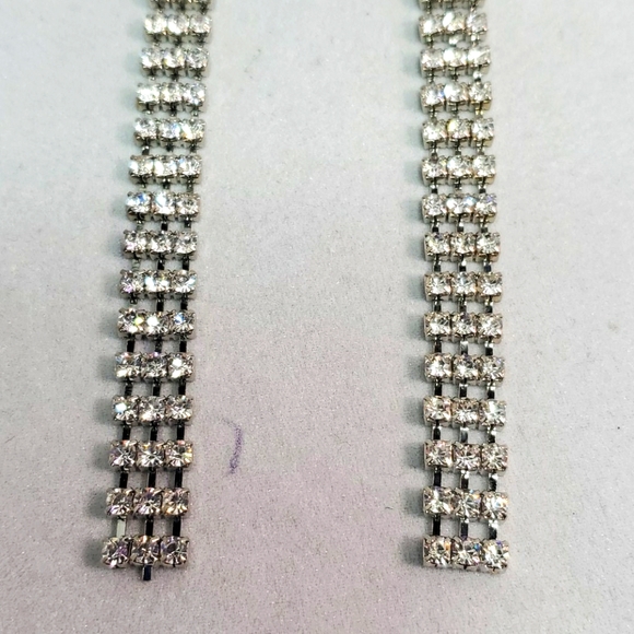 Charming Charlie Silver rhinestone dangle fish hook earrings - Picture 2 of 6